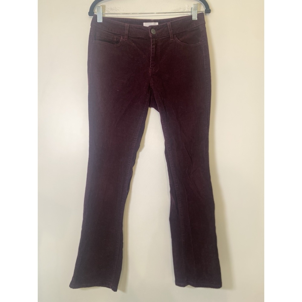 LOFT Womens 6 Burgundy Corduroy Bootcut Pants Mid Rise Cotton Wine 28